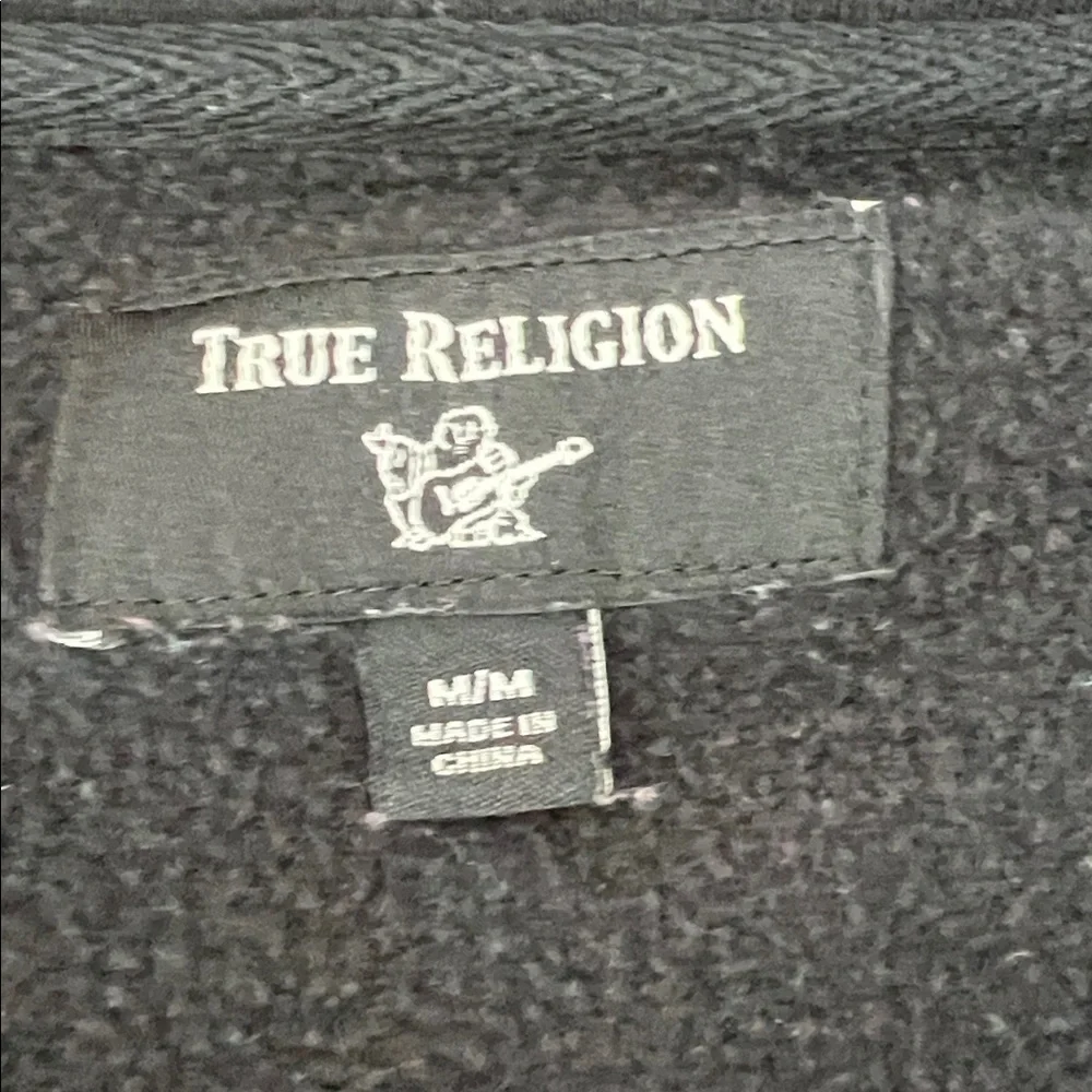 True Religion Black Maroon Color Block Full Zip Jacket, w/Pockets, Size M